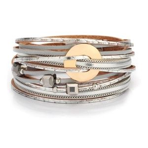 Magnetic Closure Bracelet - Silver